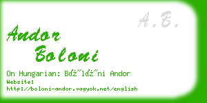 andor boloni business card